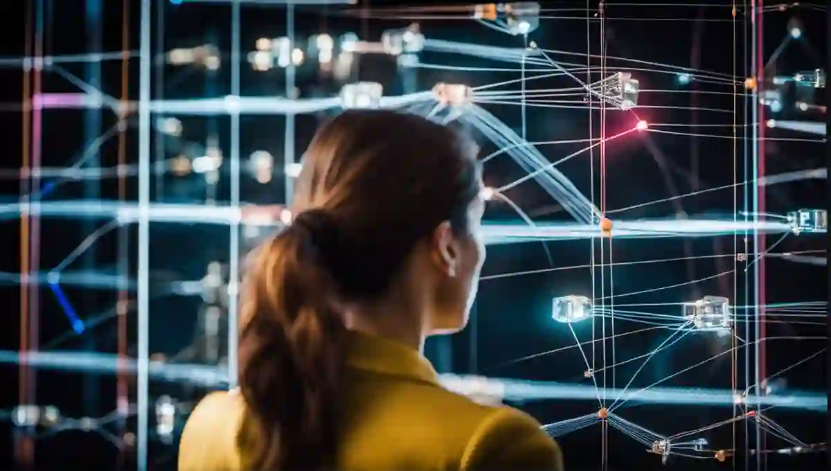 A Cyber security professional woman observing and understanding an organizations digital infrastructure by monitoring their external attack surface - The Future of EASM