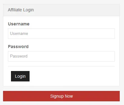 Image of TRaViS ASM affiliate login and account creation image.