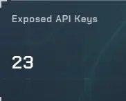 Exposed API Keys counter displaying 23 detected vulnerabilities in the TRaViS platform.