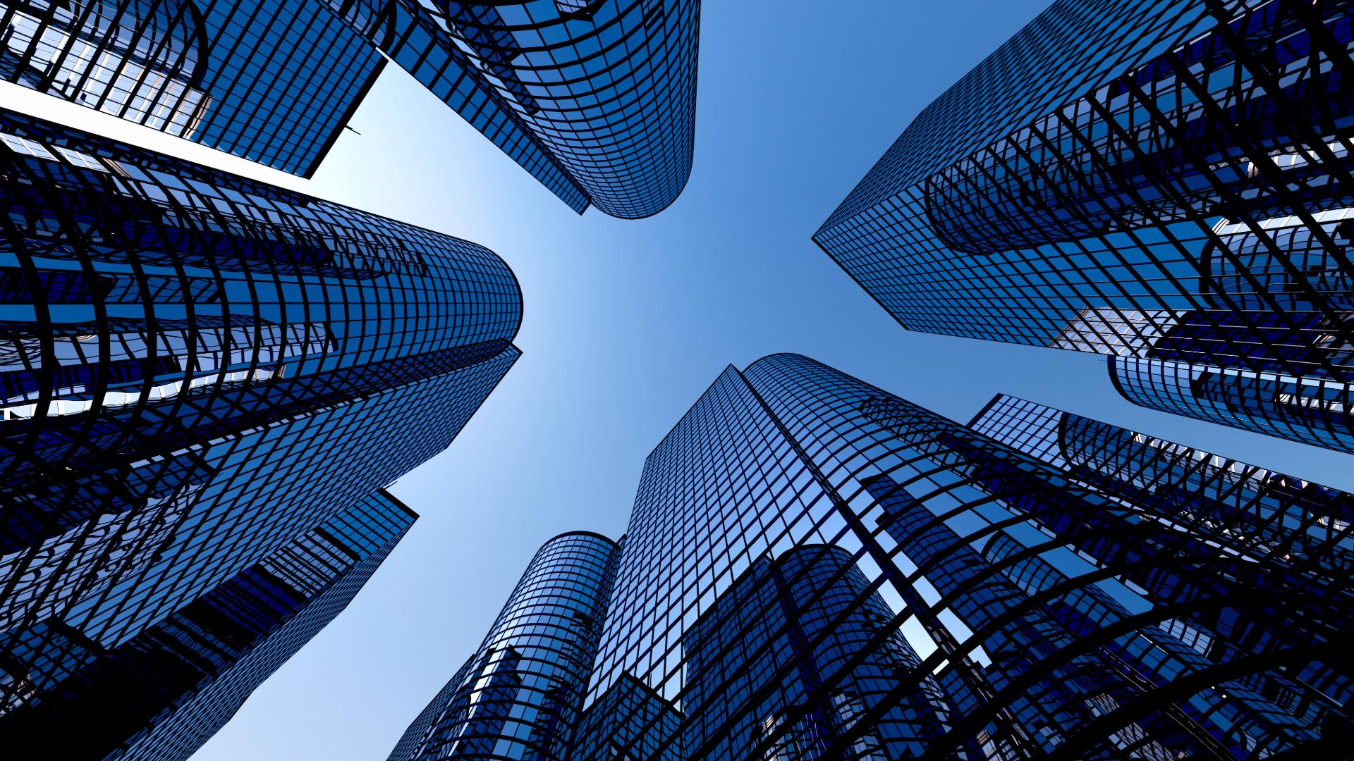 Modern skyscrapers symbolizing the impact of outdated software on business operations, highlighting productivity challenges and TRaViS ASM solutions.