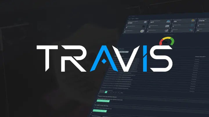 TRaViS ASM logo displayed on a modern cybersecurity dashboard, showcasing advanced attack surface management solutions for outdated software risks.