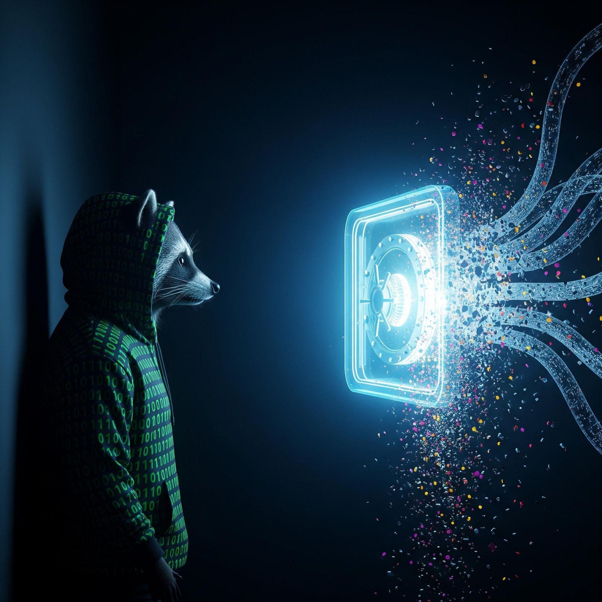Image of a racoon in a representation of discovery, industry response, and patch rollout. Image of a racoon in a representation of discovery, industry response, and patch rollout.